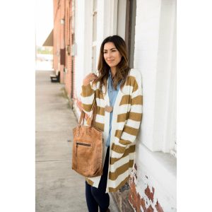 TENG Heavy Striped Tunic Cardigan