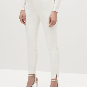 TENG Women's White Tuxedo Pants